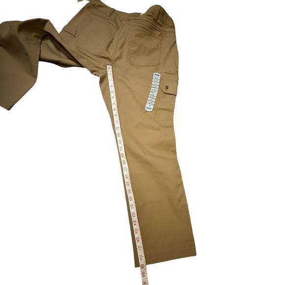 Duluth Trading Co Flex Firehose Slim Leg Cargo Pants Khaki Curvesetter Womens 14 - Picture 2 of 9